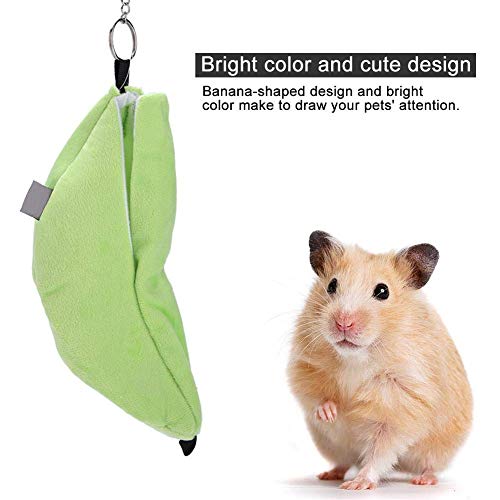 Fdit Socialme-EU Hamster Cama Banana Hamaca Colgante Litera Cama Casa Animal Pequeño Casa de Juguete Nido de Sueño para Pájaro Mascota(Verde)