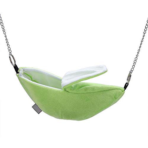 Fdit Socialme-EU Hamster Cama Banana Hamaca Colgante Litera Cama Casa Animal Pequeño Casa de Juguete Nido de Sueño para Pájaro Mascota(Verde)