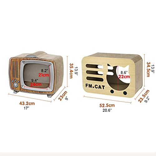 Fdsfd Gato Rascarse Gato Rascador Salón, Creativo Retro TV Bloc De Notas, Grande De Cartón, También Se Puede Utilizar como Un Nido Gato Gato Que Rasguña Pad Rasguño de Gato (Color : TV Set)
