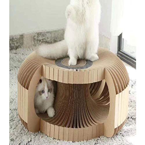 Fdsfd Rascador de gato de papel corrugado Rascador de gato Casa de mascotas Forma de donut de gran tamaño Túnel de gato DIY Gato Rascado Interior Gatito Juguetes