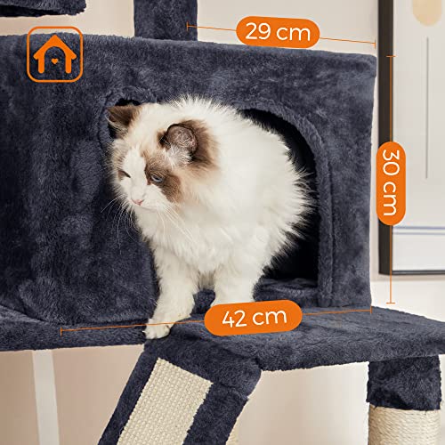 FEANDREA Árbol de Gatos Alto, Torre de 206 cm, Gris Ahumado PCT190G01