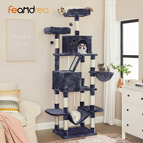 FEANDREA Árbol de Gatos Alto, Torre de 206 cm, Gris Ahumado PCT190G01