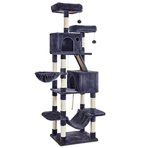 FEANDREA Árbol de Gatos Alto, Torre de 206 cm, Gris Ahumado PCT190G01