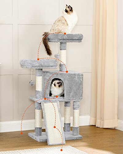 FEANDREA Árbol de Gatos, Torre para Gatos, 115 cm, Gris Claro PCT141W01
