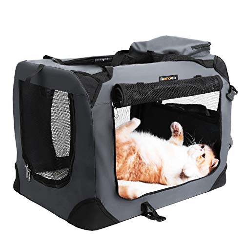 FEANDREA Transportín de Perros, Bolsa de Perros, 60 x 42 x 42 cm, Gris
