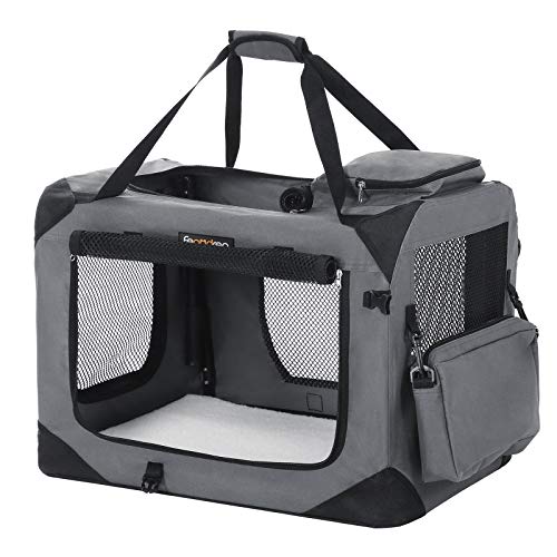 FEANDREA Transportín de Perros, Bolsa de Perros, 60 x 42 x 42 cm, Gris