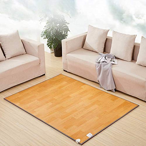 FEE-ZC Almohadilla térmica, Almohadilla térmica Alfombrilla para Mascotas Almohadilla térmica para Cama, Rayas de Madera Impermeable Alfombra Inteligente para pies cálido
