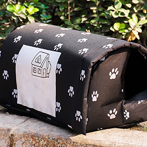 Felenny Oxford Cloth Cat Nest Outdoor Outdoor Impermeable Casa Espesada Invierno Cálido Nido Plegable Para Gatos Símbolos Puppy Gatitos