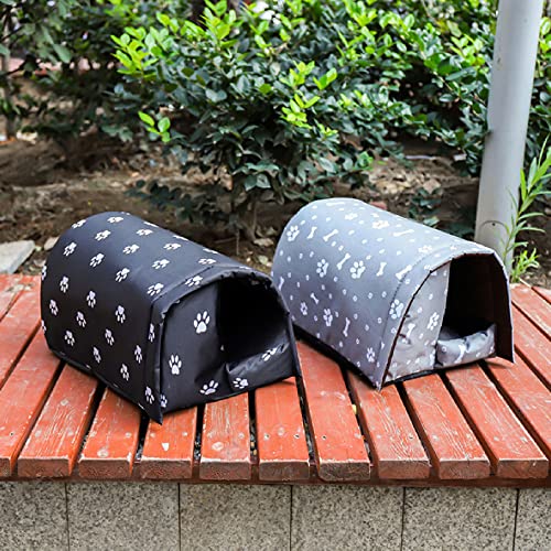 Felenny Oxford Cloth Cat Nest Outdoor Outdoor Impermeable Casa Espesada Invierno Cálido Nido Plegable Para Gatos Símbolos Puppy Gatitos