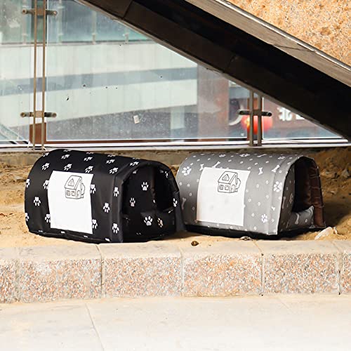 Felenny Oxford Cloth Cat Nest Outdoor Outdoor Impermeable Casa Espesada Invierno Cálido Nido Plegable Para Gatos Símbolos Puppy Gatitos