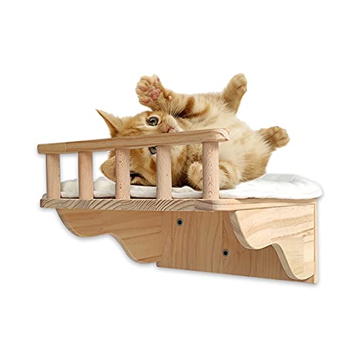 Felivecal Cápsula de la habitación de los gatos, pared o cama de madera, accesorio moderno