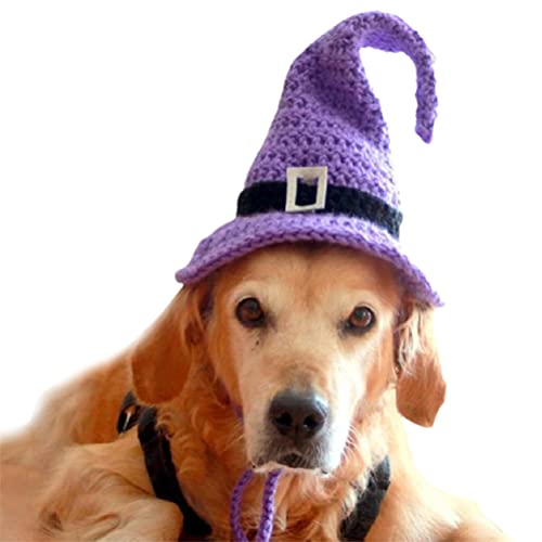 Fencelly Disfraces de Halloween para perros, sombrero de mago para mascotas, accesorios para mascotas, sombrero de bruja para perros grandes