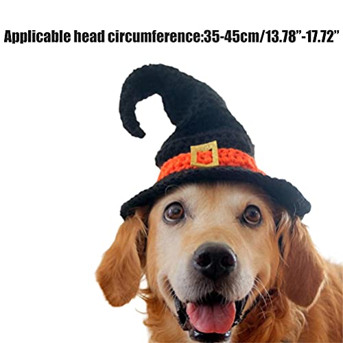 Fencelly Disfraces de Halloween para perros, sombrero de mago para mascotas, accesorios para mascotas, sombrero de bruja para perros grandes