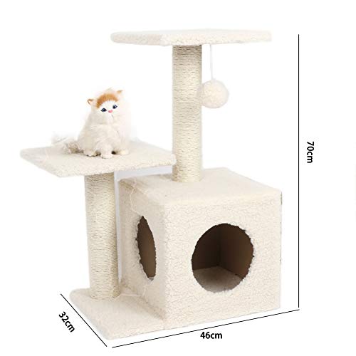 FengRui Árbol para gatos rascador para gatos, árbol de torre, palacio de mascotas, palacio de gatos, centros de actividad para rascar gatos (marrón