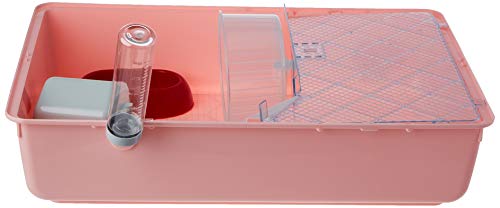 Ferplast 57075499W3 Mini Duna Hamster Jaula para roedores con Accesorios, Dimensiones: 55 x 39 x 27 cm, Base Rosa