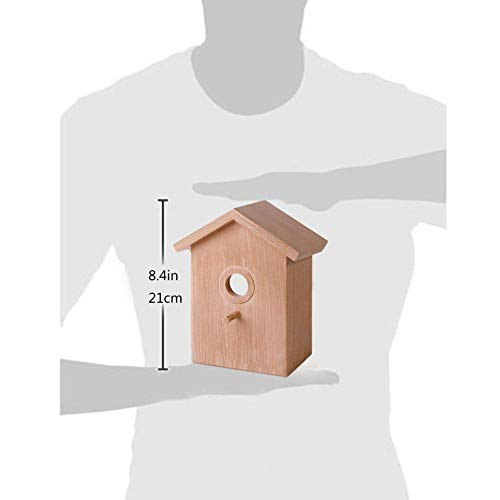 Feufeu Ventana para pájaros, casa con 3 Fuertes ventosas, Transparentes, de Madera, para pájaros, para una fácil observación, plástico Transparente, nidos de pájaros, Pintura DIY, Madera 8.4 Pulgada
