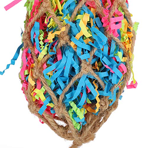 ffu Bolso De Malla De Papel Rallado De Papel De Color, Parrot Juguete De Jaula Colgante