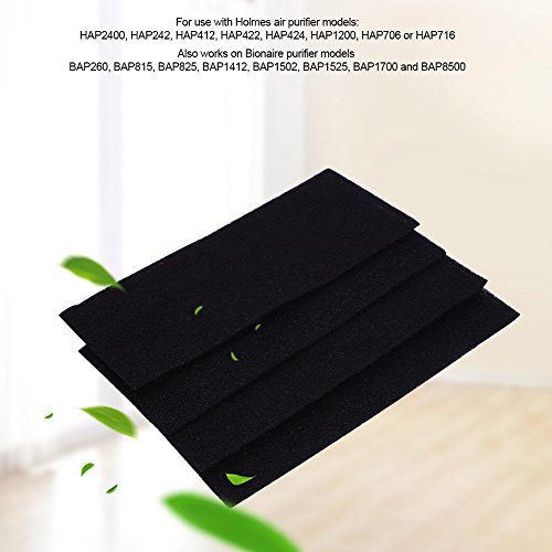 filtro carbon activo + Akozon 4 Filtros De Esponja De Carbono, Filtros De Esponja De Carbono De Repuesto Negro Para Purificador De Aire Total Holmes