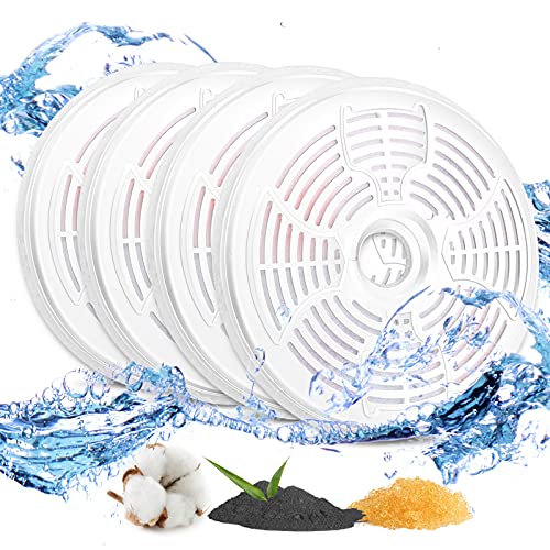 Filtros Fuente Para Gatos, 4 Filtros de Repuesto Aptos para Morpilot Fuente para Mascotas, Filtro Bebedero para Gatos Perros con 3 Sistemas de Filtración Para Mantener el Agua Limpia y Fresca