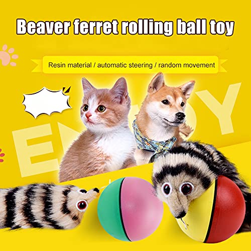 Finetoknow Castor eléctrico Rolling Ball Toy Castor eléctrico Comadreja Juguete Rolling Ball Jump Juguetes en movimiento en el agua Juguetes para mascotas Perro Gato Divertido