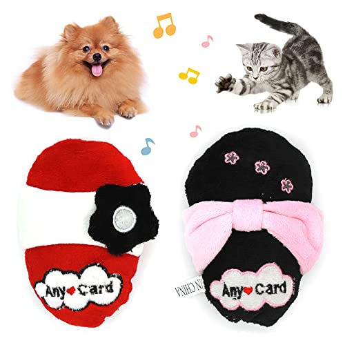 Fisheraw Mascota Perro Cachorro Peluche Bowtie Flor Zapatilla chillido mordida masticación Molar Negro
