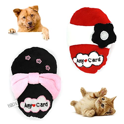Fisheraw Mascota Perro Cachorro Peluche Bowtie Flor Zapatilla chillido mordida masticación Molar Negro