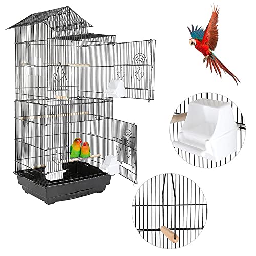 FJXJLKQS Pájaro Jaula Metal pájaro casa Hierro Loro Jaula pájaro Jaula Accesorios airey Malla Loro Red cría Jaula jerarquía Paloma Suministros (Color : 01)