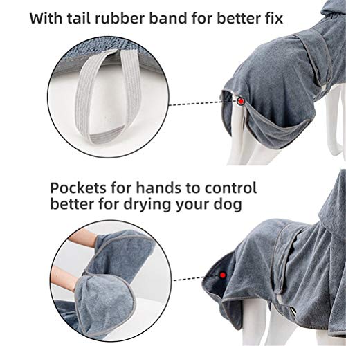 Flashing Albornoz para Mascotas para Perros Pequeños Y Medianos Toallas De Baño para Gatos Y Perros Toalla De Microfibra para Secar Mascotas Toalla De Aseo Ropa (Size : Large)
