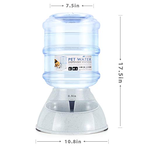 Flexzion Dispensador Automático de Agua, Bebedero Autoabastecido por Gravedad, Regadera Autodispensable, Fuente con Plástico Antimicrobiano para Mascotas Perros Gatos Animales Domésticos 3 Galón