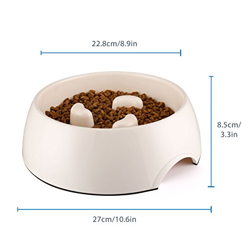 Flexzion Lenta Dientes de Arrastre Bowl - Antideslizante Antideslizante Base Animal del Animal doméstico del Perrito del alimentador de Agua Titular de contenedores de Almacenamiento Plato Anti-Traga