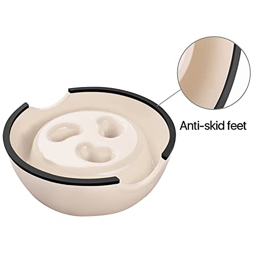 Flexzion Lenta Dientes de Arrastre Bowl - Antideslizante Antideslizante Base Animal del Animal doméstico del Perrito del alimentador de Agua Titular de contenedores de Almacenamiento Plato Anti-Traga