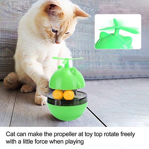 Fockety Juguete para Mascotas, Juguete con Plato Giratorio de Comida Profesional, Bola de Comida para Gatos, Categoría alimenticia para Gatos domésticos(Green)