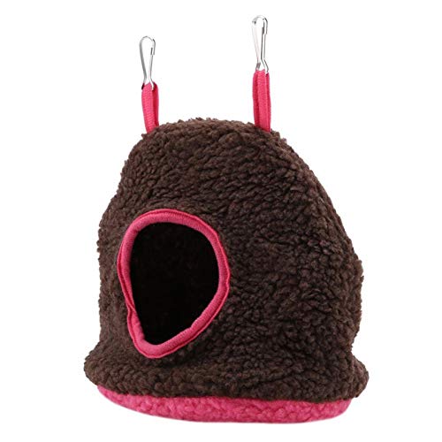 Fockety Nido de Loro de Juguete para Mascotas de Cama, Cama oscilante cálida, 4 Colores cómodos para Aves de Mascota de Loro(Dark Brown)