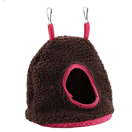 Fockety Nido de Loro de Juguete para Mascotas de Cama, Cama oscilante cálida, 4 Colores cómodos para Aves de Mascota de Loro(Dark Brown)