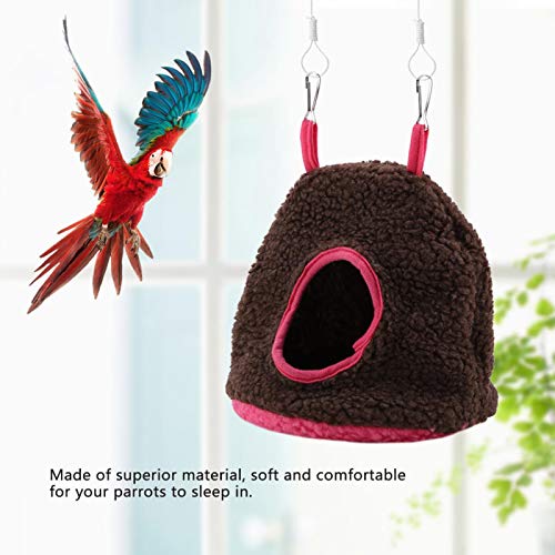 Fockety Nido de Loro de Juguete para Mascotas de Cama, Cama oscilante cálida, 4 Colores cómodos para Aves de Mascota de Loro(Dark Brown)