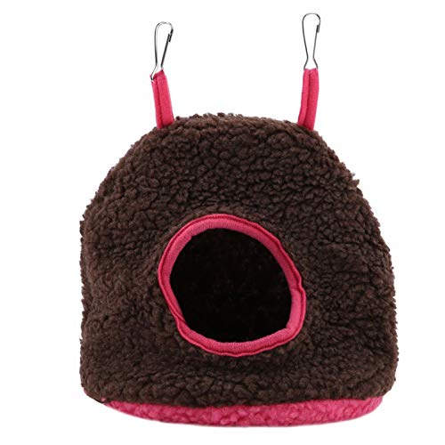 Fockety Nido de Loro de Juguete para Mascotas de Cama, Cama oscilante cálida, 4 Colores cómodos para Aves de Mascota de Loro(Dark Brown)