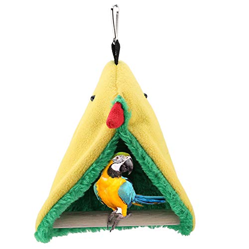 Fockety Triángulo de Jaula de Felpa Reduzca el estrés Hamaca, Hamaca de pájaros, Carpa de pájaros Felices, Pinzones de guacamayos para pequeños periquitos Cacatúas