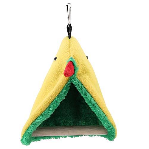 Fockety Triángulo de Jaula de Felpa Reduzca el estrés Hamaca, Hamaca de pájaros, Carpa de pájaros Felices, Pinzones de guacamayos para pequeños periquitos Cacatúas