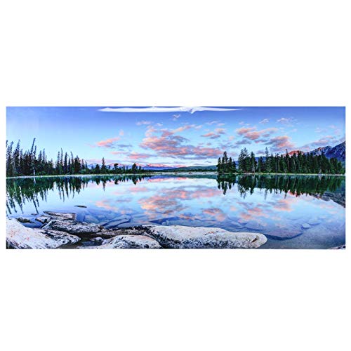 Fondo de Tanque de Peces de Acuario Pintura Decorativa Pegatina de PVC Espejo Cielo Azul y Nubes Blancas póster Imagen de Paisaje(61 * 41cm)