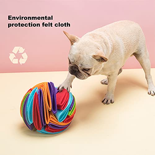 Food Treat Ball Wear-resisatnt Fuga Alimentos Fieltro Paño Interactivo Alimentador Puzzle Juguete para Cachorro - Amarillo Naranja Azul 15cm