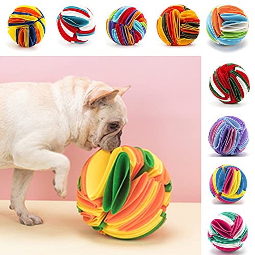 Food Treat Ball Wear-resisatnt Fuga Alimentos Fieltro Paño Interactivo Alimentador Puzzle Juguete para Cachorro - Amarillo Naranja Azul 15cm