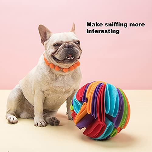 Food Treat Ball Wear-resisatnt Fuga Alimentos Fieltro Paño Interactivo Alimentador Puzzle Juguete para Cachorro - Amarillo Naranja Azul 15cm
