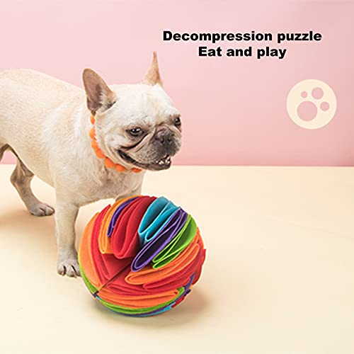 Food Treat Ball Wear-resisatnt Fuga Alimentos Fieltro Paño Interactivo Alimentador Puzzle Juguete para Cachorro - Amarillo Naranja Azul 15cm