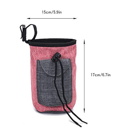 Foraco Bolsa de Comida para Perros, Bolsa de Comida para Perros de Primera Calidad, Accesorios para Cachorros con dispensador de Bolsas de Caca Incorporado y Cinturilla Ajustable
