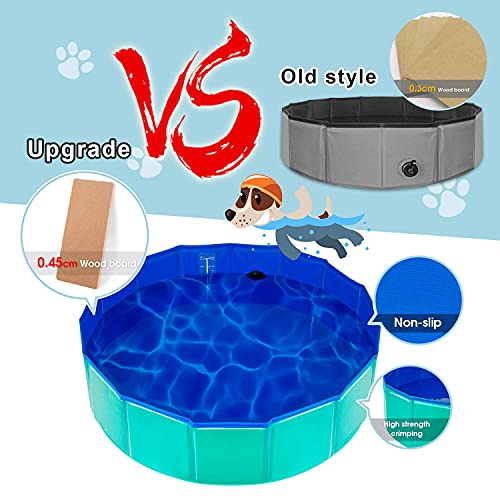 Forever Speed Piscina perros Gatos para perros grandes Portátil Bañera Baño de Mascota Plegable Piscina de Baño Doggy Pool 120 x 30 cm Verde