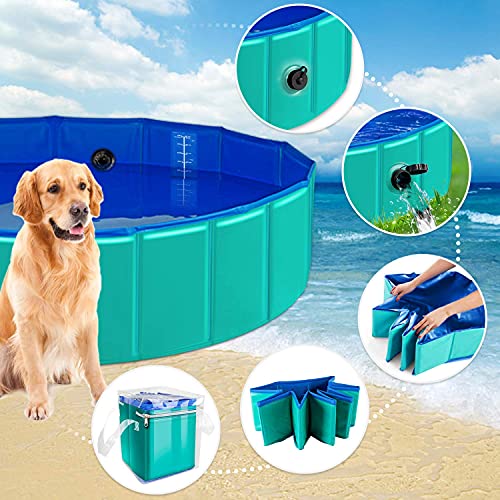 Forever Speed Piscina perros Gatos para perros grandes Portátil Bañera Baño de Mascota Plegable Piscina de Baño Doggy Pool 80 x 20 cm Verde