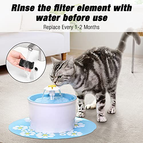Foreverup Filtro de Espuma para Fuente de Gato, 4PCS Filtro de Espuma de Repuesto para Fuente de Agua, Filtros Espuma para Dispensador Agua Mascotas para Filtre Las Impurezas En El Agua