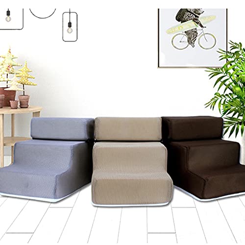 FOReverweihuajz Para Escalera para Mascotas, para Escalera para Perro Teddy, para Escalera Lateral para Sofá De Cuero Artificial, Diseño Antideslizante, para Perros Pequeños Y Medianos Caqui 1