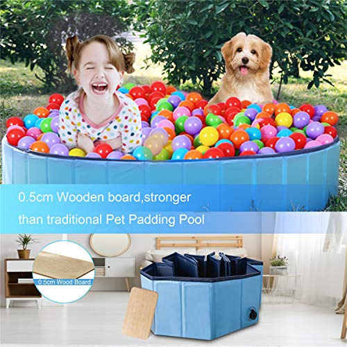 Founten Piscina para Perros - 120 x 30 cm Piscina para Perros Plegable Piscina Antideslizante para Perros y Gatos, Piscina para Perros Adecuada para Interiores y Exteriores
