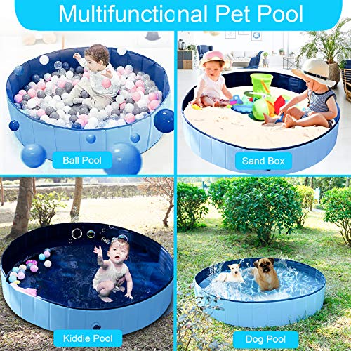 Founten Piscina para Perros - 120 x 30 cm Piscina para Perros Plegable Piscina Antideslizante para Perros y Gatos, Piscina para Perros Adecuada para Interiores y Exteriores